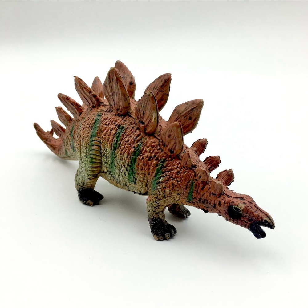 Vintage 1980s Stegosaurus Dinosaur Rubber Toy Figurine Made by AAA Toys 7.5”